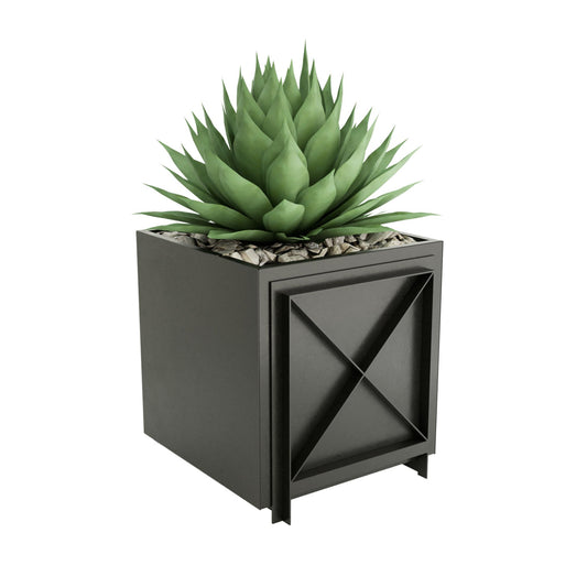 Evoke, Steel planter, 500x500x500mm, Black powder coating