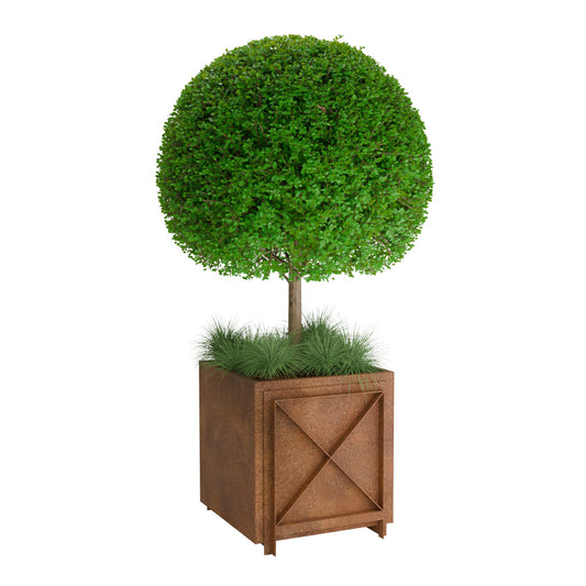 Evoke, Steel planter, 700x700x700mm, Rust finish