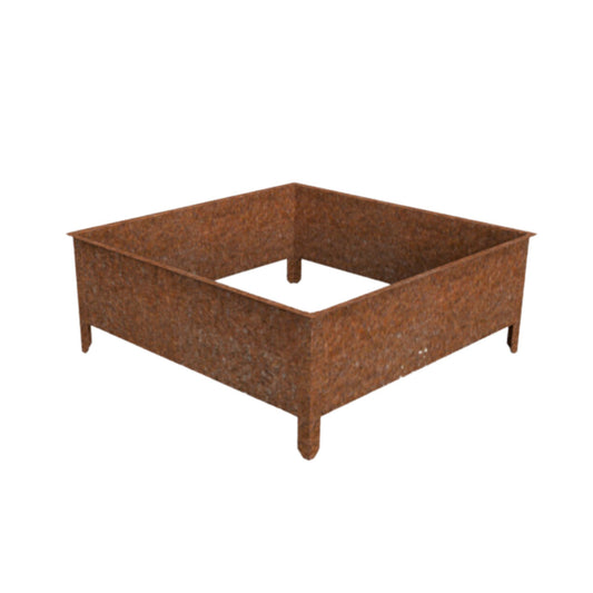 Raised garden beds, Square, 1200x1200x370mm, Rust finish