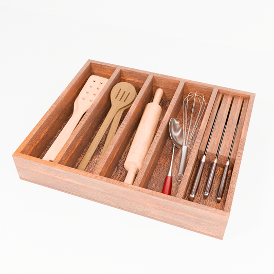 Handcrafted Teak Drawer Organizer